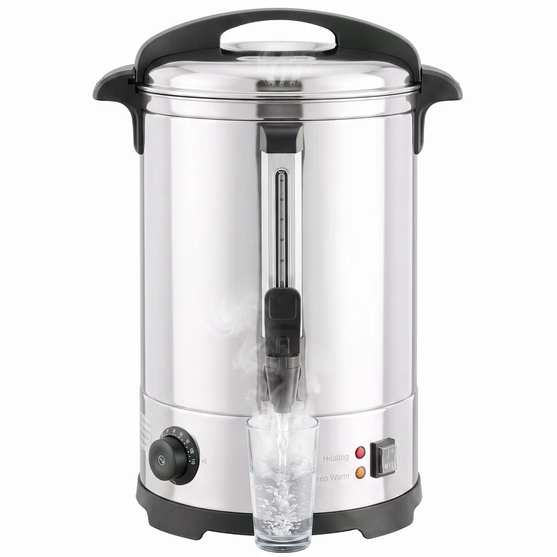 6.5L Catering Urn, 1500W Stainless Boiler with Thermostat, Keep Warm & Easy Tap