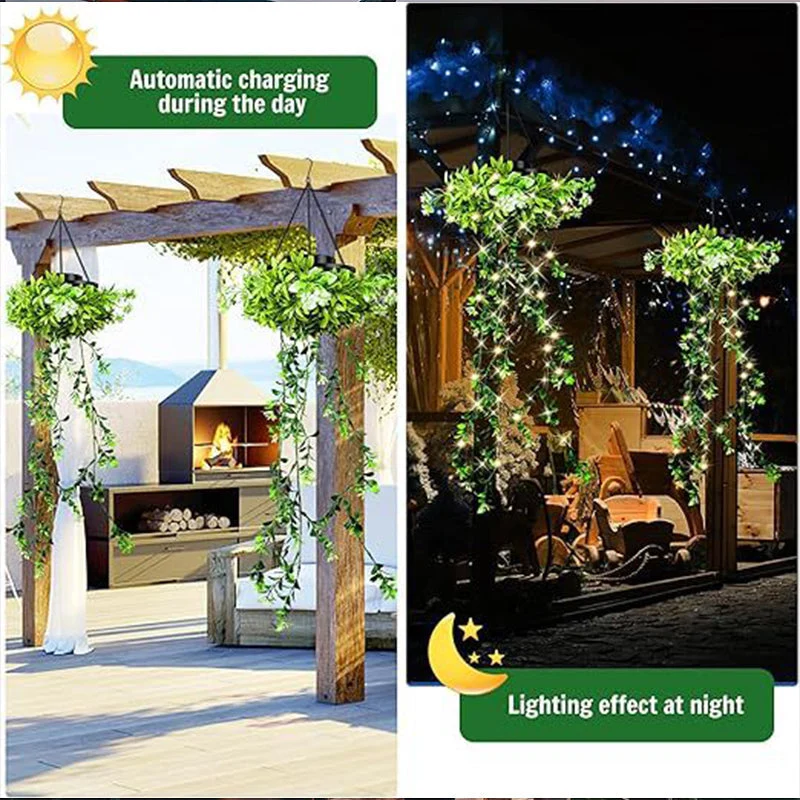 💎50% Rabatt✨🔥Solarbetriebene Hängelampe aus Milangras🌿Gestalte deinen eigenen gemütlichen Garten💡