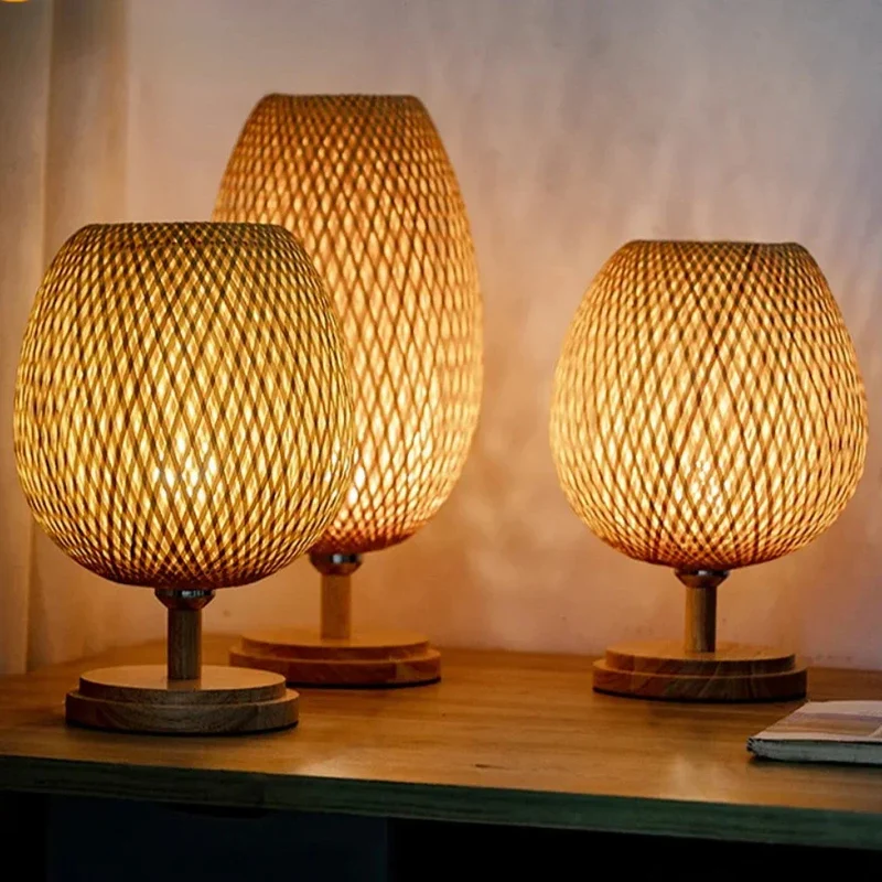Skanto | Rattanlampe – Stufenlos dimmbare Korblampe für Schlafzimmer- und Wohnzimmerdekor