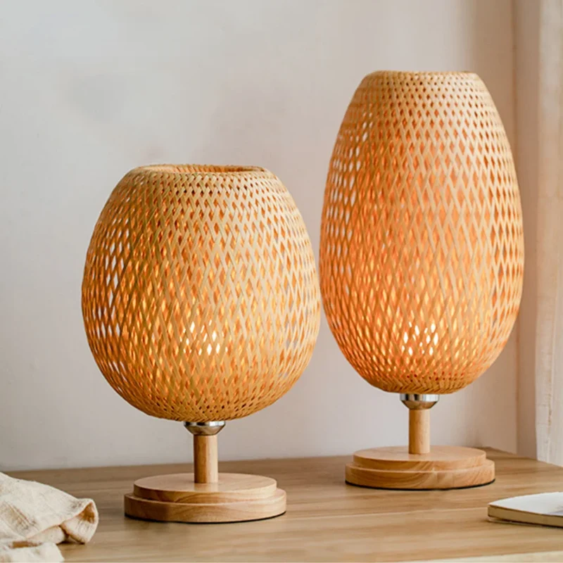 Skanto | Rattanlampe – Stufenlos dimmbare Korblampe für Schlafzimmer- und Wohnzimmerdekor
