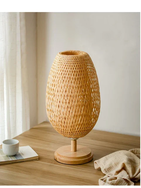 Skanto | Rattanlampe – Stufenlos dimmbare Korblampe für Schlafzimmer- und Wohnzimmerdekor