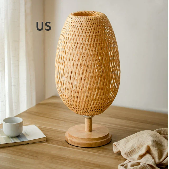 Skanto | Rattanlampe – Stufenlos dimmbare Korblampe für Schlafzimmer- und Wohnzimmerdekor