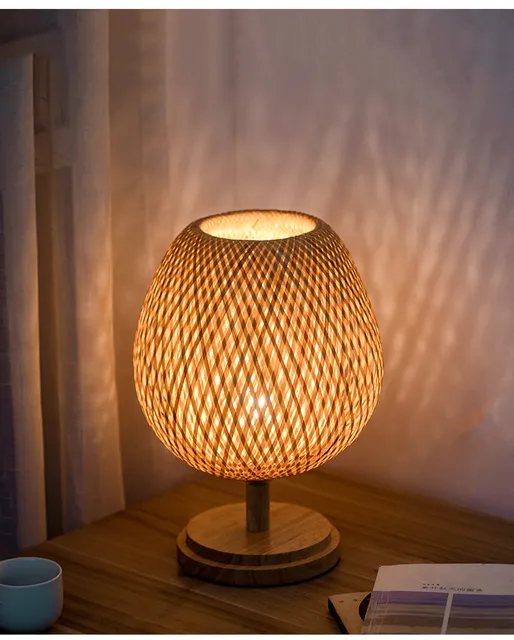 Skanto | Rattanlampe – Stufenlos dimmbare Korblampe für Schlafzimmer- und Wohnzimmerdekor