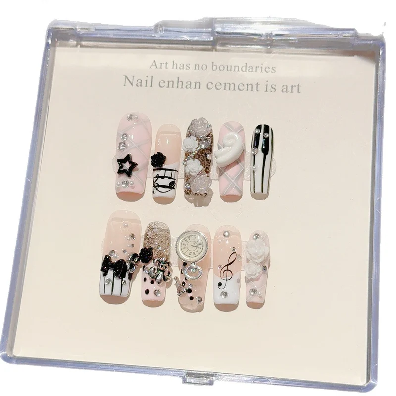 Musikthemen-Press-On-Nagelkunst-Set