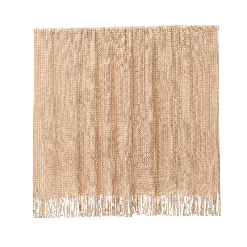 Strukturierte Strickwurfdecke