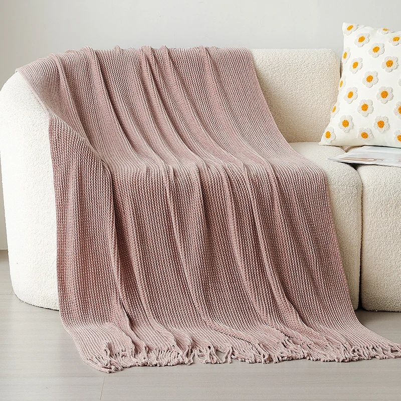 Weiches strukturiertes Strickwurfdecke