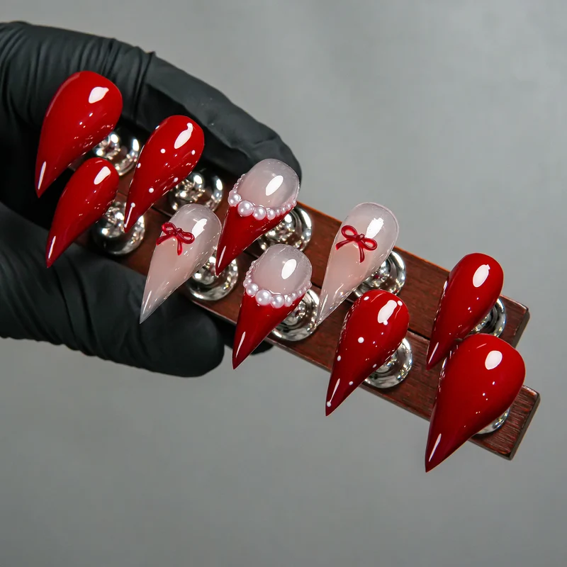 Stiletto Press-On Nagelset mit Verlaufdesign
