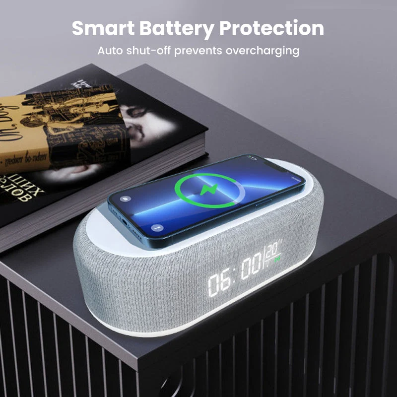 🌞Frühlingserwachen: 50% Rabatt!🔋6-in-1 Kabellose Ladestation 25W – Uhr, Wecker, Bluetooth-Lautsprecher & Nachtlicht | All-in-One für den Nachttisch!