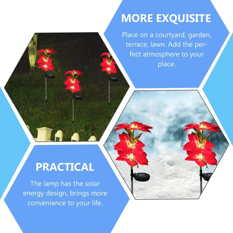 2er Set LED Solar Laternen Gartenleuchte Blumen Solarlampe