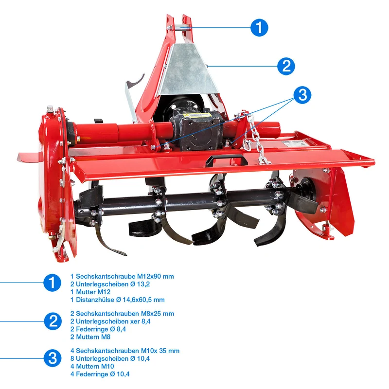 Bodenfräse Heckfräse 105cm für Traktor 20-30 PS Ackerfräse