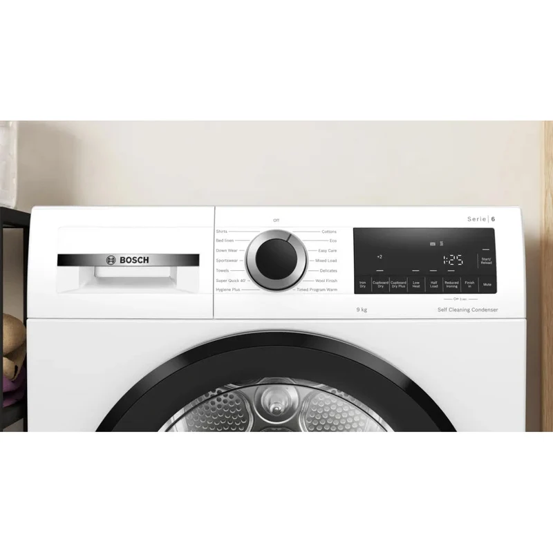 Bosch Series 6 9KG freistehend Heat Pump Wäschetrockner - Weiß | WQG24500GB