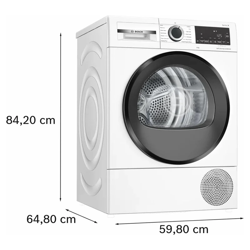 Bosch Series 6 9KG freistehend Heat Pump Wäschetrockner - Weiß | WQG24500GB