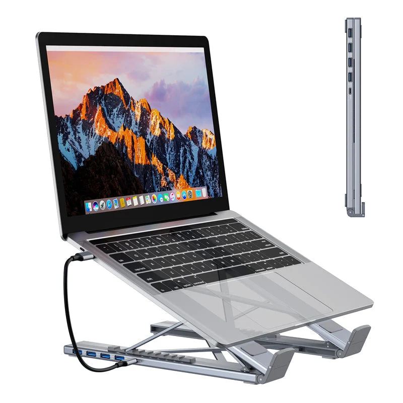 💻 50% RABATT! ⚡ 2-in-1 USB-C Dockingstation & Laptopständer – 8 Ports, 4K HDMI & Höhenverstellbar für Mehr Produktivität 🖥️