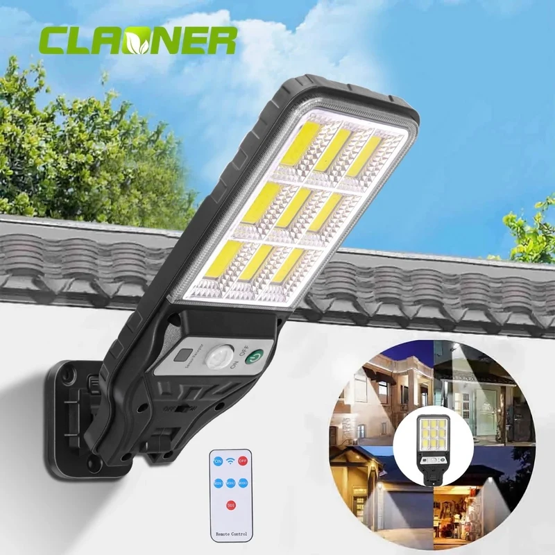 COB Solarleuchte Bewegungsmelder Solarlampe Strahler Licht Fluter