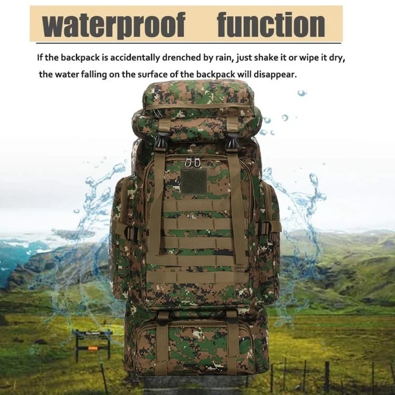 Tarnung Kampfrucksack 75L Rucksack Outdoor Armeerucksack Wander Trekking