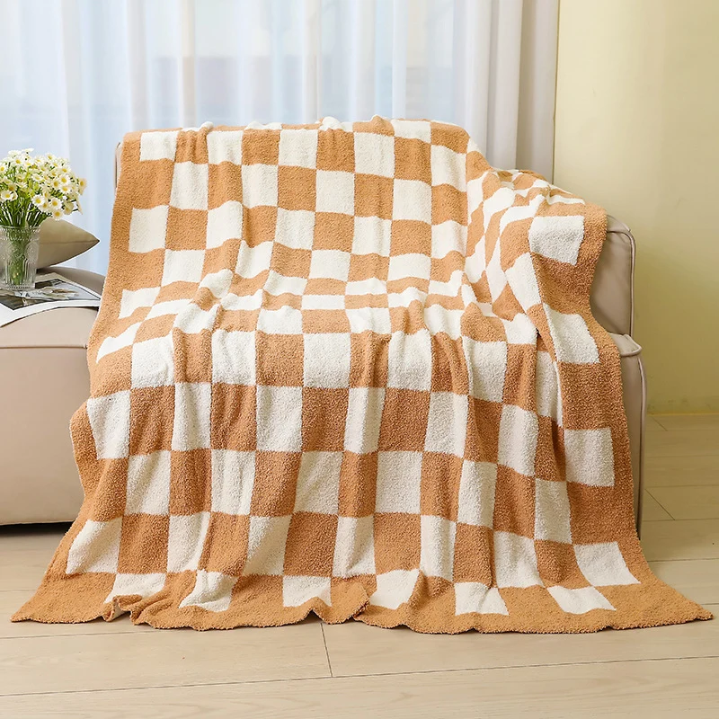 Plüsch kariertes Wurfdecke