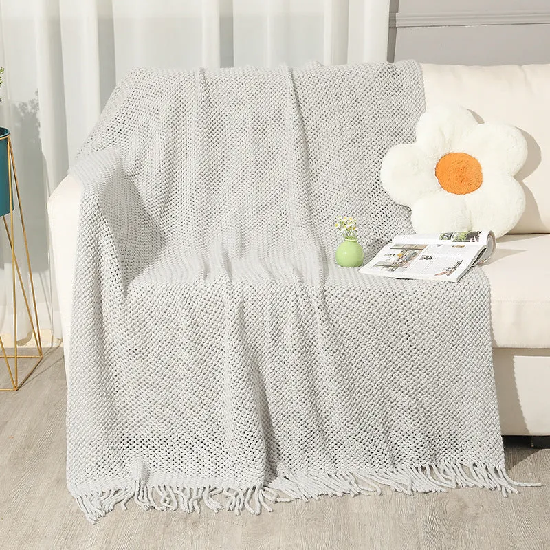 Schwergewicht strukturiert Strickwurfdecke