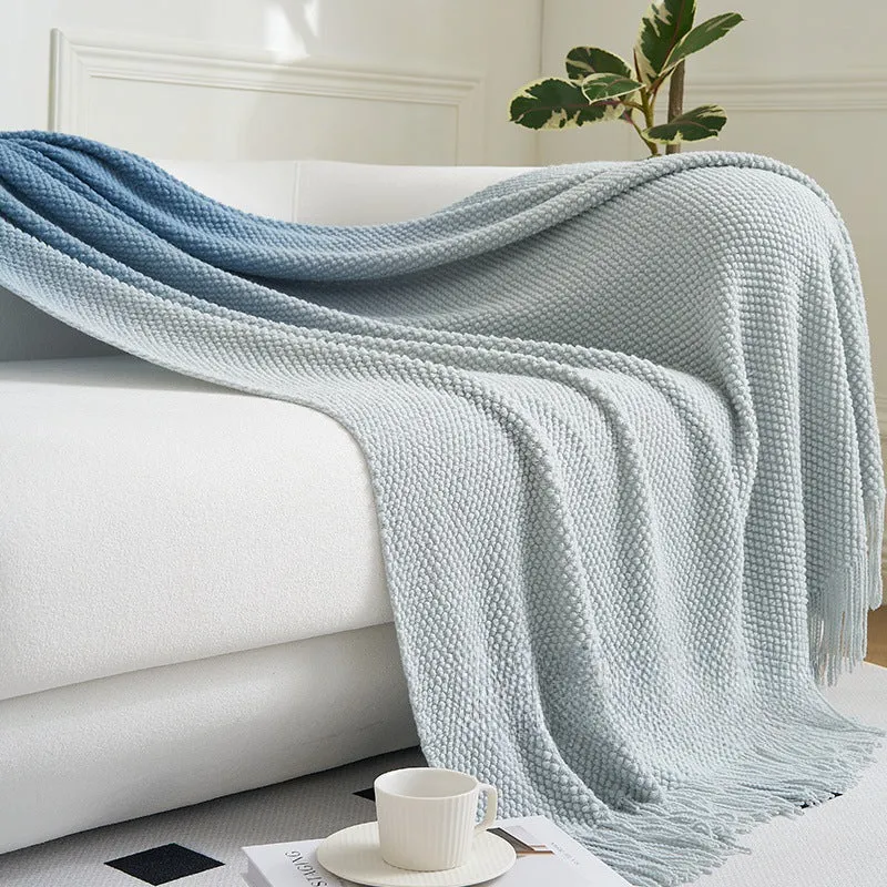 Gradient Strickwurfdecke