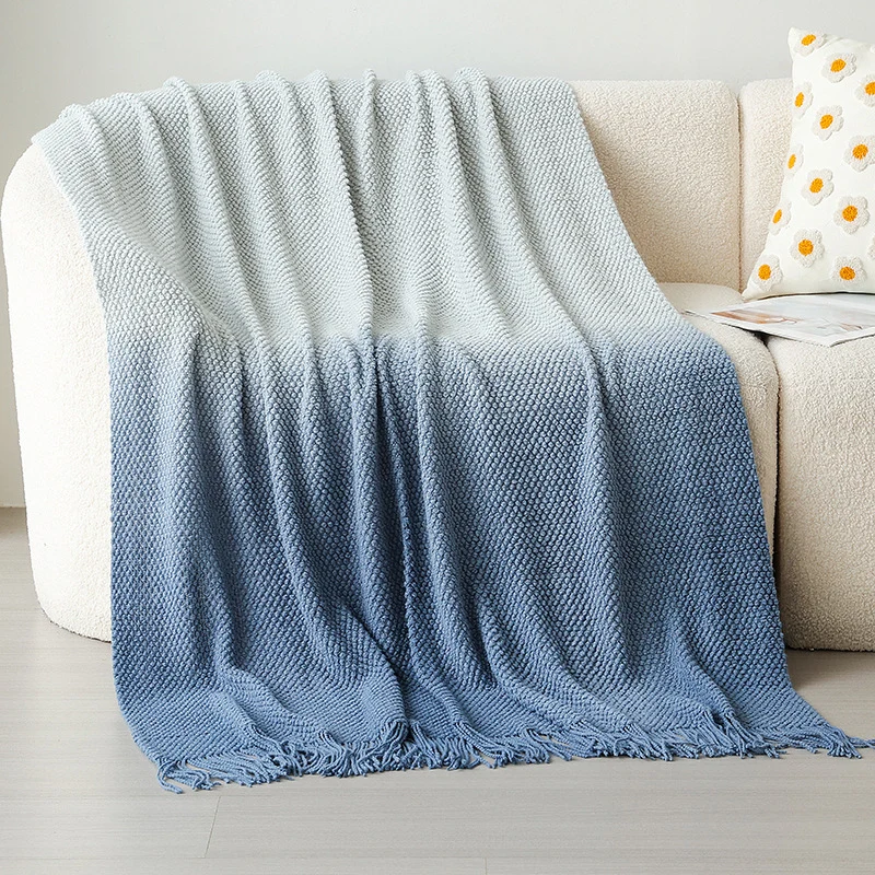 Gradient Strickwurfdecke