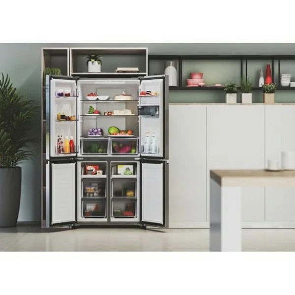 Hoover 463L freistehend American Kühl-Gefrierkombination - Gentle Silber | HHCR3818EWPL