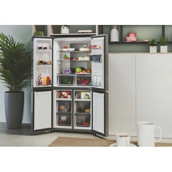Hoover 463L freistehend American Kühl-Gefrierkombination - Gentle Silber | HHCR3818EWPL