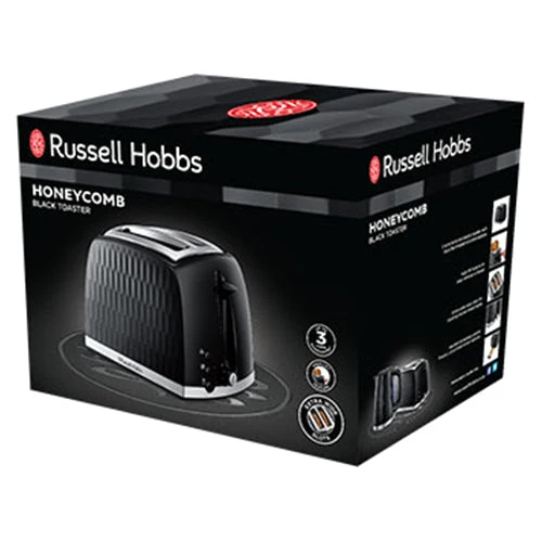 Russell Hobbs Honeycomb 2 Slice Toaster - Schwarz | 26061