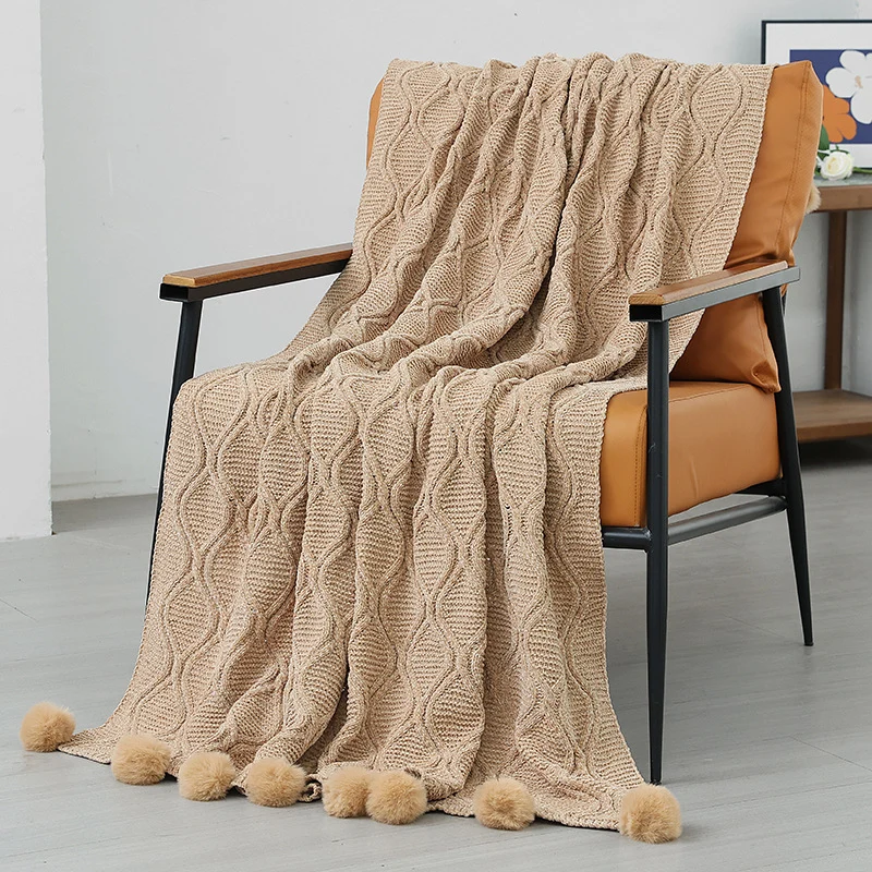Dekorativer gestrickter Wurfdecke