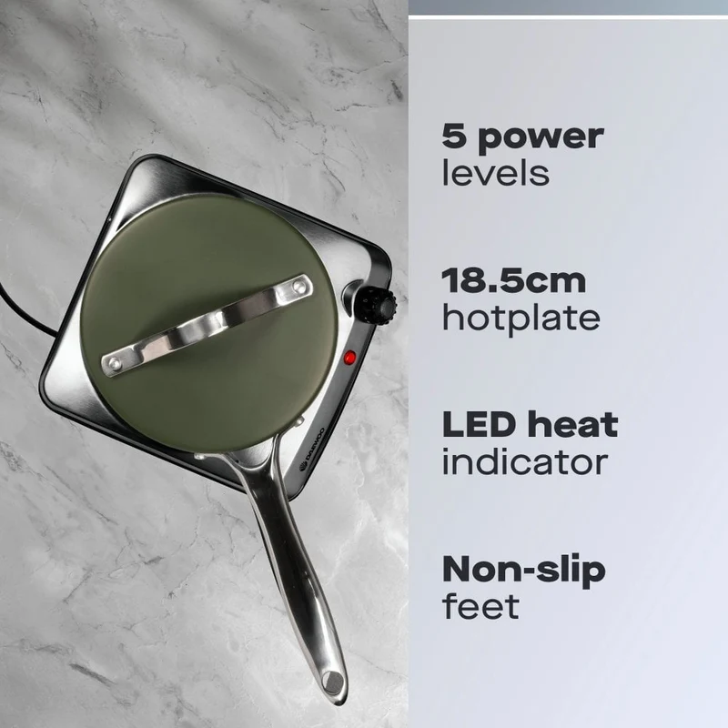 Daewoo Single 1500W Hot Plate Kochfeld - Edelstahl | 874976