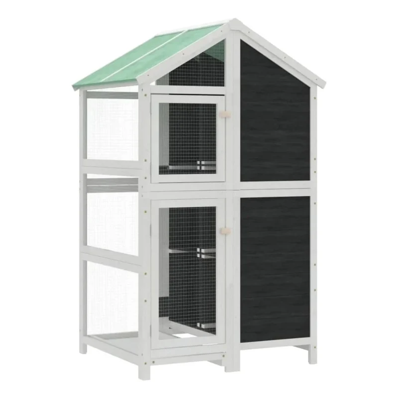Vogelvoliere Vogelkäfig Holz Voliere Vogelhaus Käfig 97x152cm