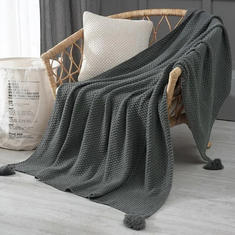 Premium strukturiert Strickwurfdecke