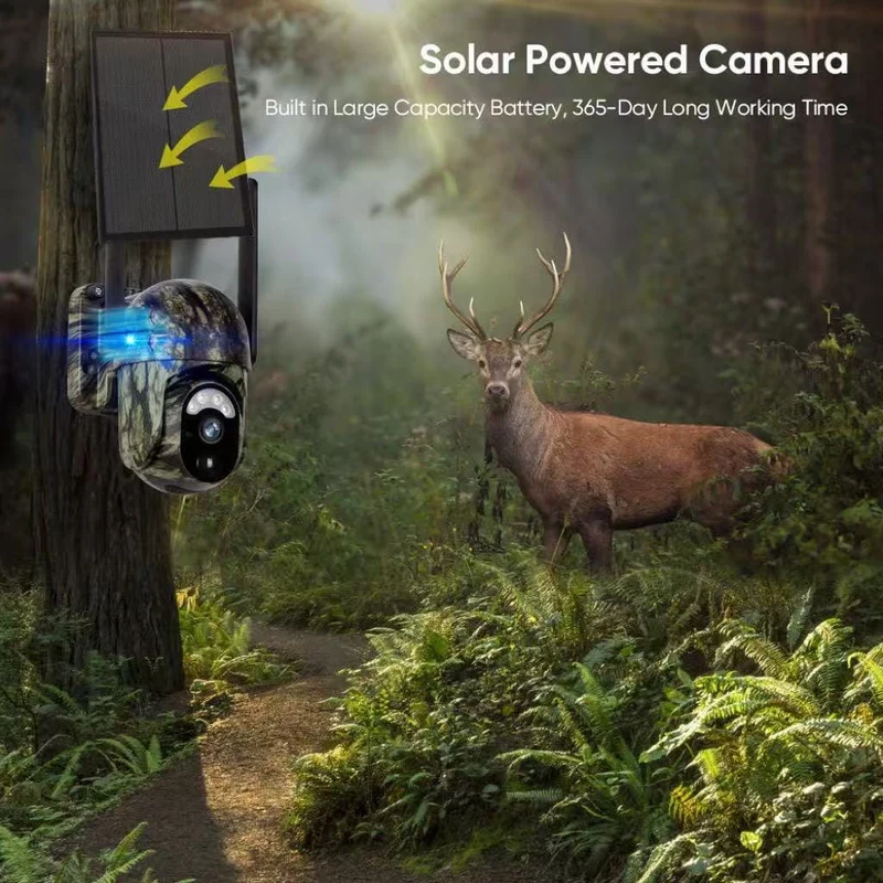 4G LTE kabellose solarbetriebene Überwachungskamera CB114S – 2K HD Live-Ansicht, 360°-Abdeckung, kein WLAN, ferngesteuert über App, wasserdicht, bewegungsaktiviert, Nachtsicht, für den Außenbereich