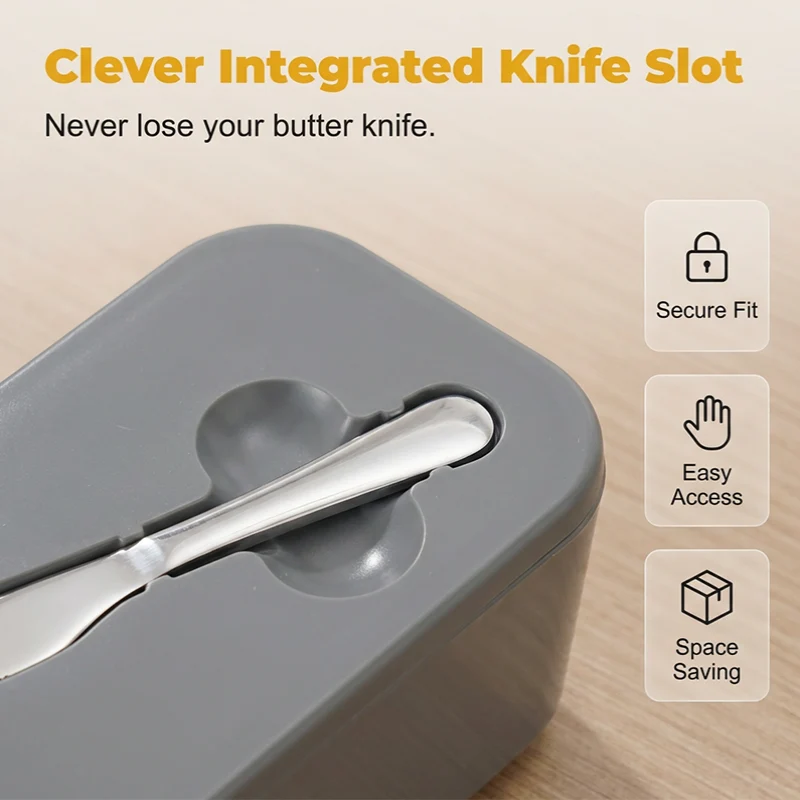 🧈 50% RABATT! 🍞 Große Butterdose aus Kunststoff mit Deckel & Integriertem Messer – Platzsparend, Frischhaltend & Ideal Für Die Küche 🏠