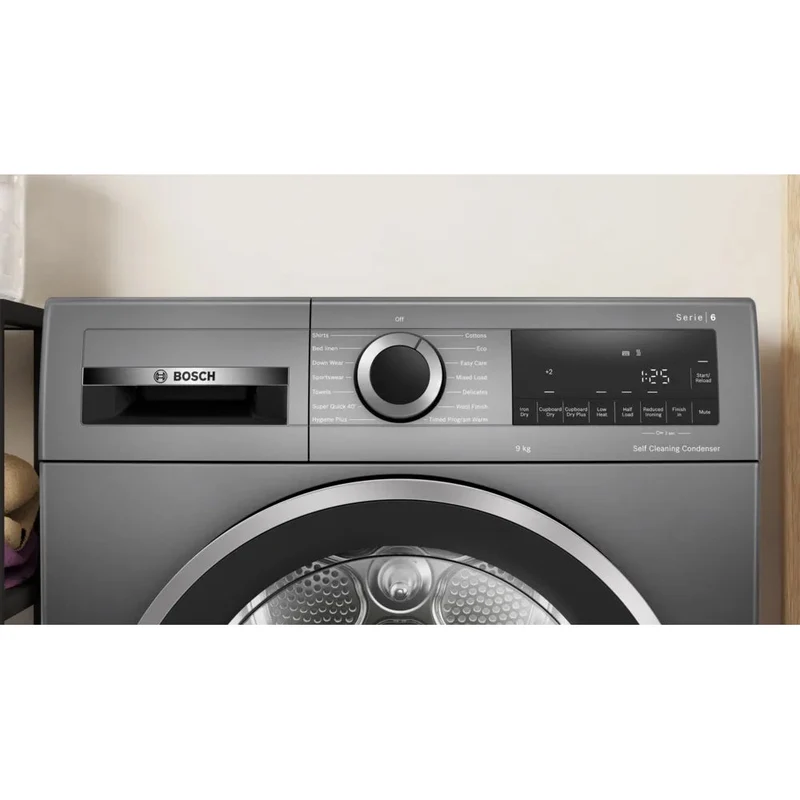 Bosch Series 6 9KG Heat Pump Wäschetrockner - Cast Iron Grau | WQG245R1GB