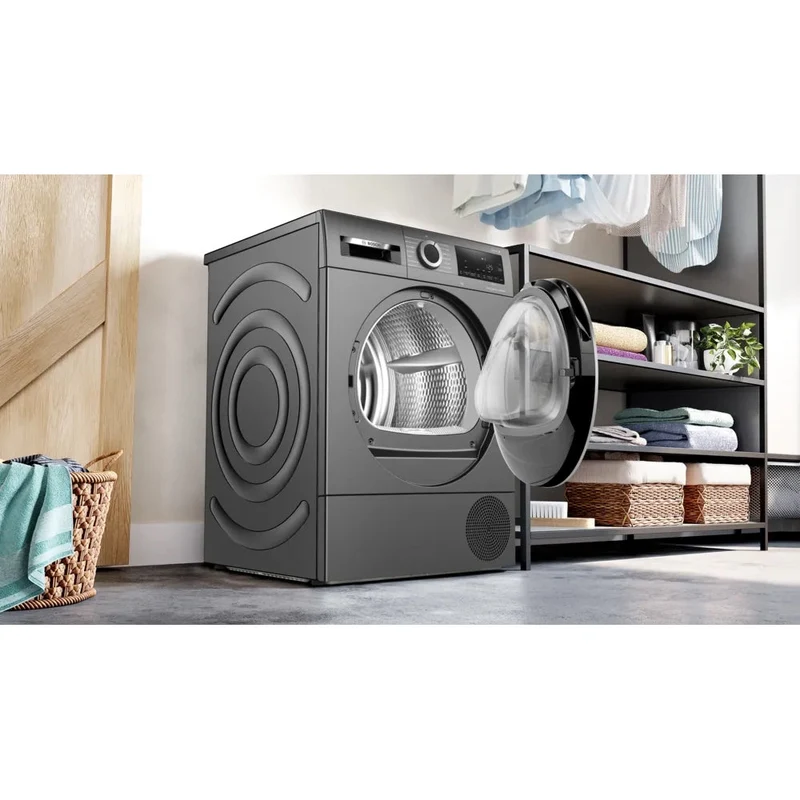 Bosch Series 6 9KG Heat Pump Wäschetrockner - Cast Iron Grau | WQG245R1GB