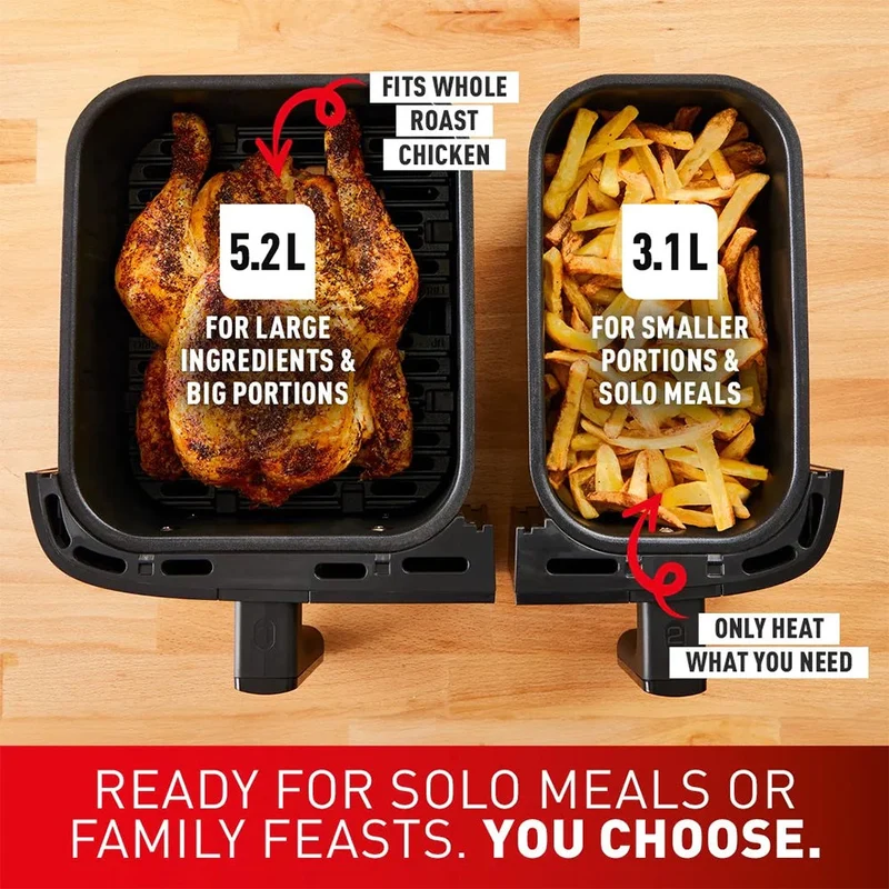 Tefal 8.3L Easy Fry Dual Heißluftfritteuse - Coal | EY901HG0