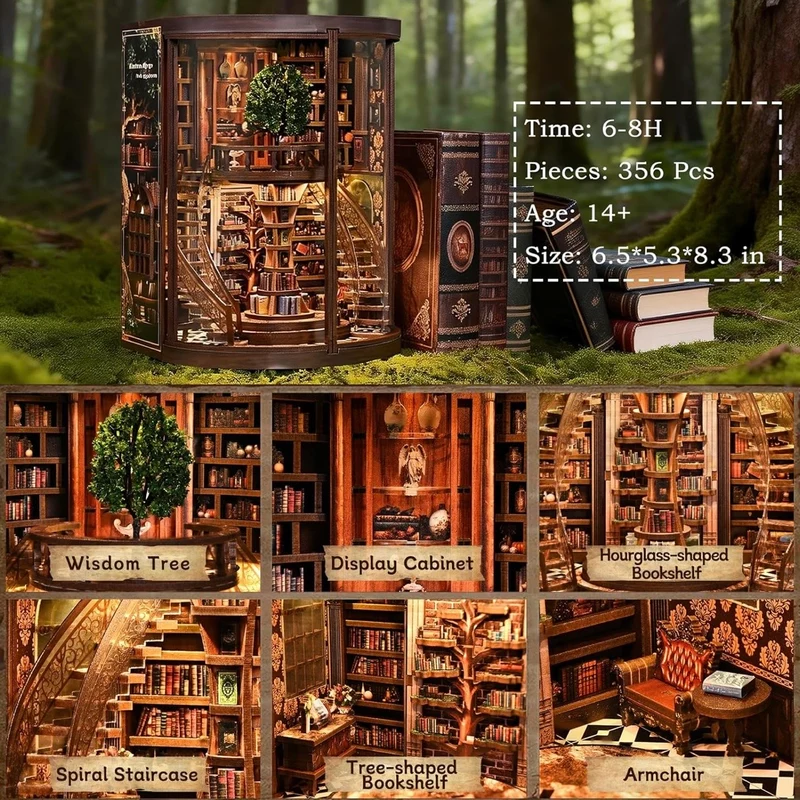 DIY Book Nook Miniatur Bibliothek LED Beleuchtung Dekoration