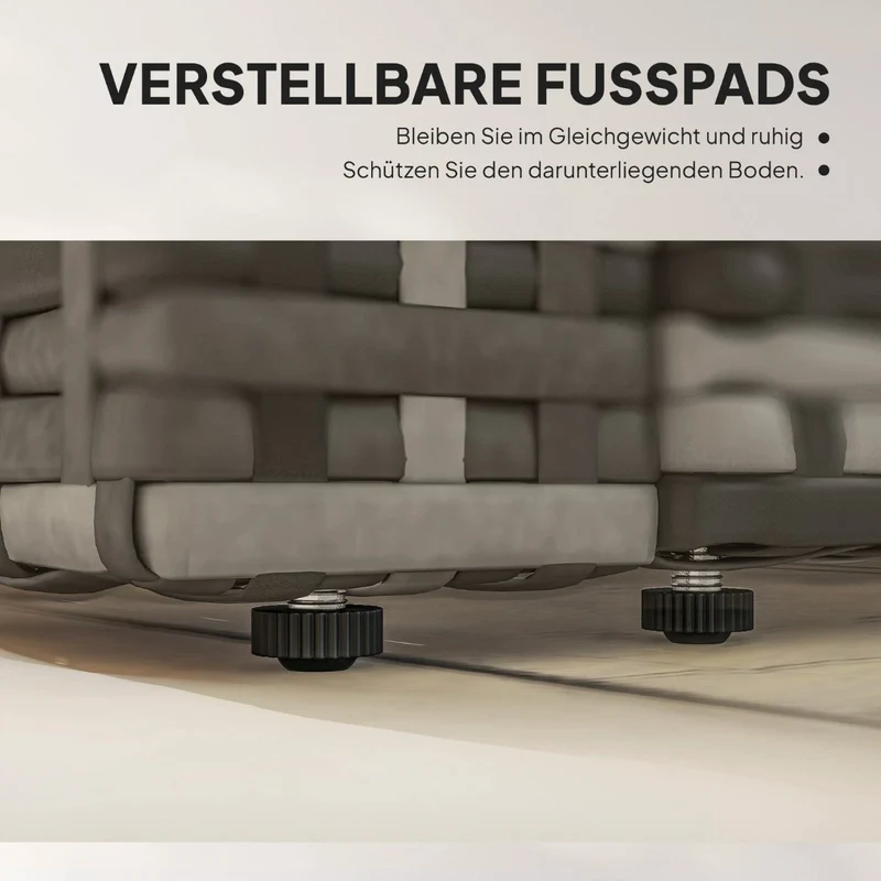 2-Sitzer Rattansofa Klappbar Seitentabletts Loungesofa Sitzgruppe