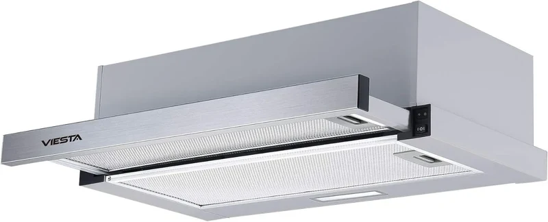 Dunstabzugshaube VDE6065SR, 60 cm, 333, 8 m3/h, 64 dB, Energieklasse B, Küchenhaube, Abluft- und Umluftbetrieb, Einbau, Edelstahl, Umluft