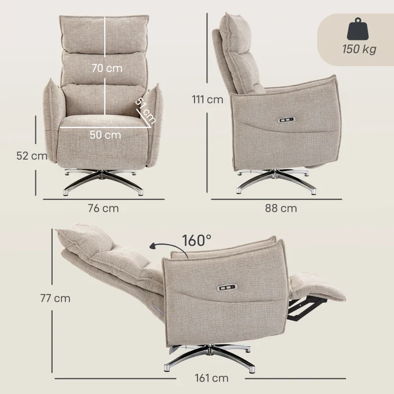 Drehbar Elektrisch Relaxsessel Sessel Massage Möbel Wohnzimmer
