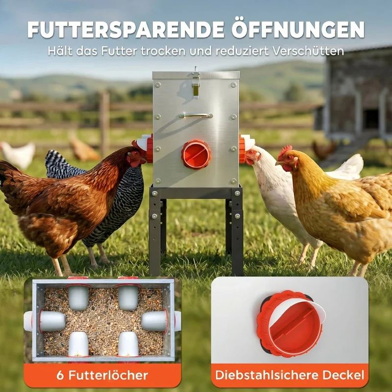 Futterautomat Hühner 18kg Fressplatz Nutztiere Landwirtschaft Automat