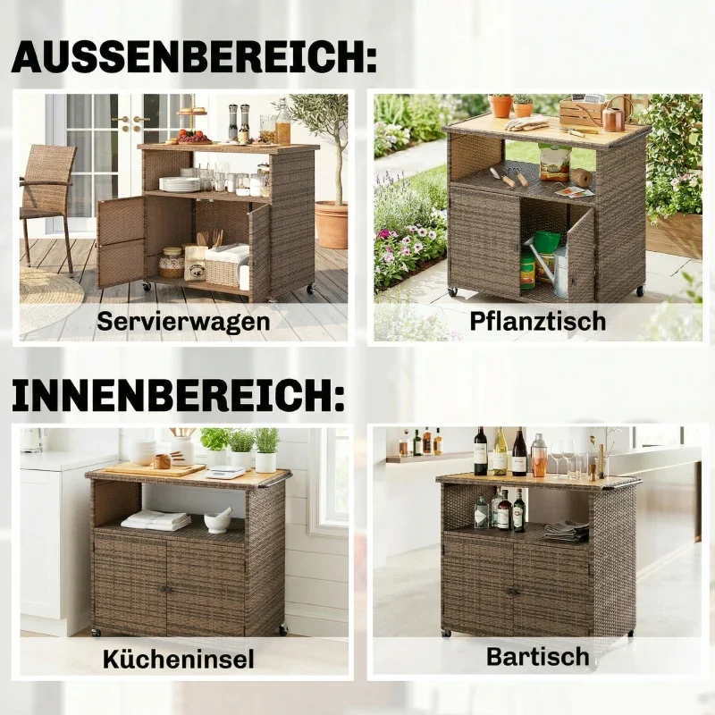 Servierwagen Küchenwagen Pflanztisch Outdoor Indoor Wagen