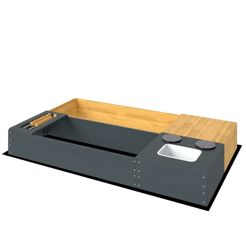 Sandkasten 2-teilig 150x90cm Sandkiste Outdoor Spielgeräte