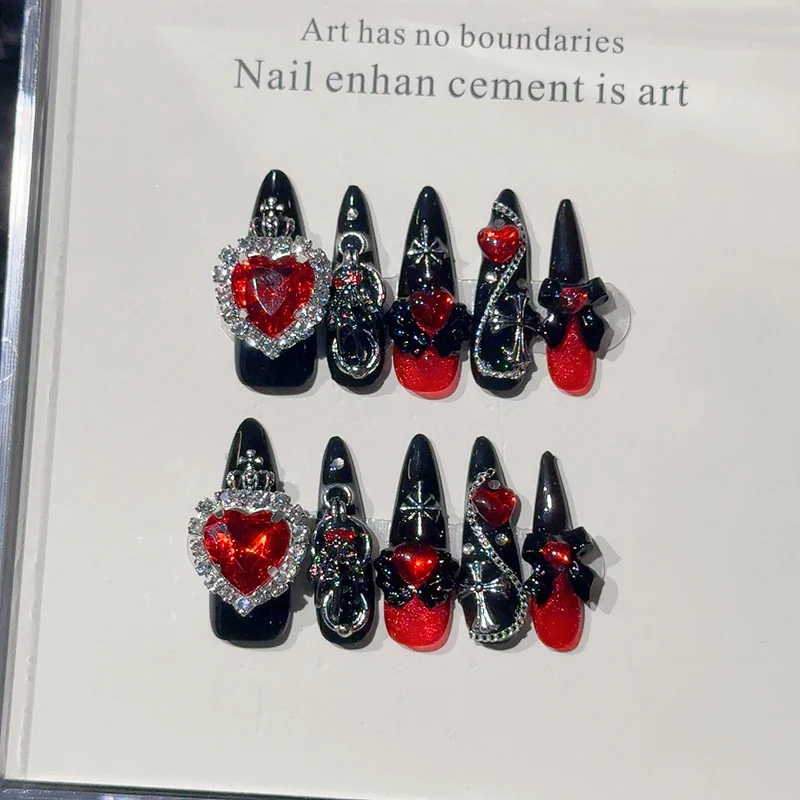 Gothic Herz Charm Nagel Kunst Set