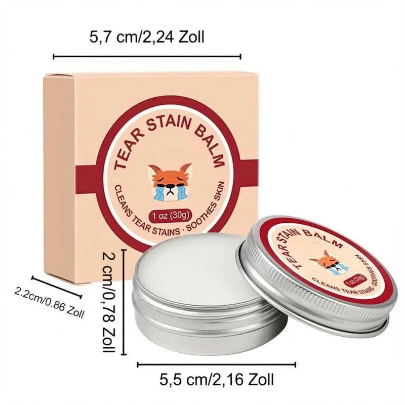 Set aus Schutzcreme und Bürste gegen Tränenspuren für Haustiere