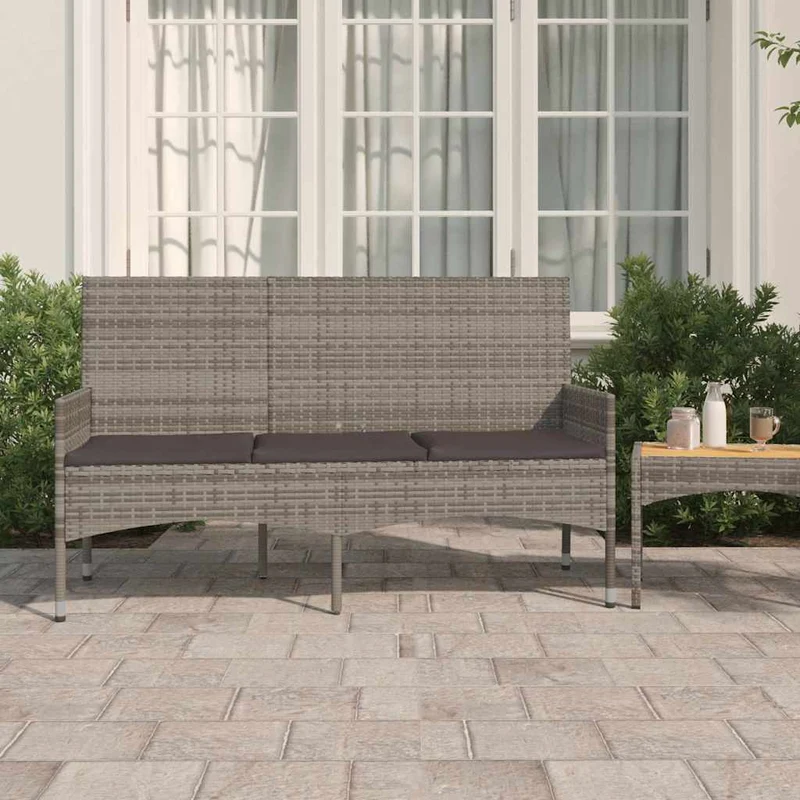 Gartenbank 3-Sitzer Poly Rattan Outdoor Sitzbank Terrassenbank