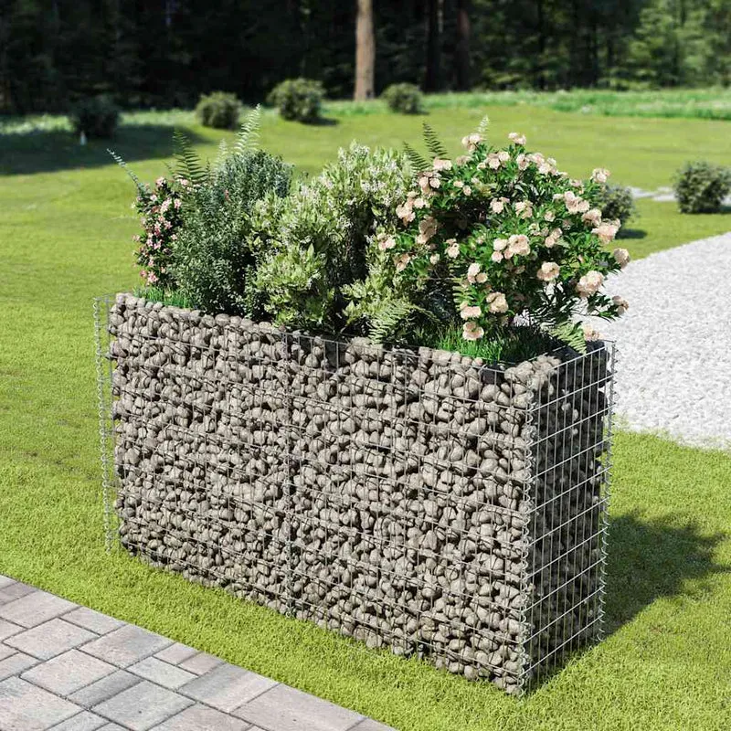 Gabionen Hochbeet Verzinkt 180x50x100cm Pflanzkasten Garten Steinkorb