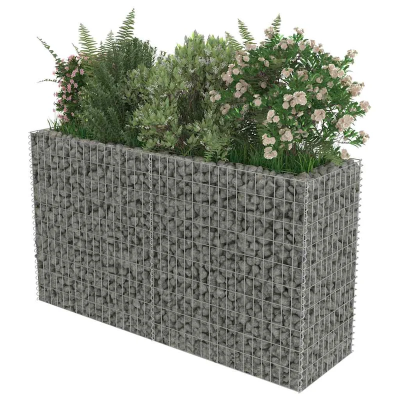 Gabionen Hochbeet Verzinkt 180x50x100cm Pflanzkasten Garten Steinkorb