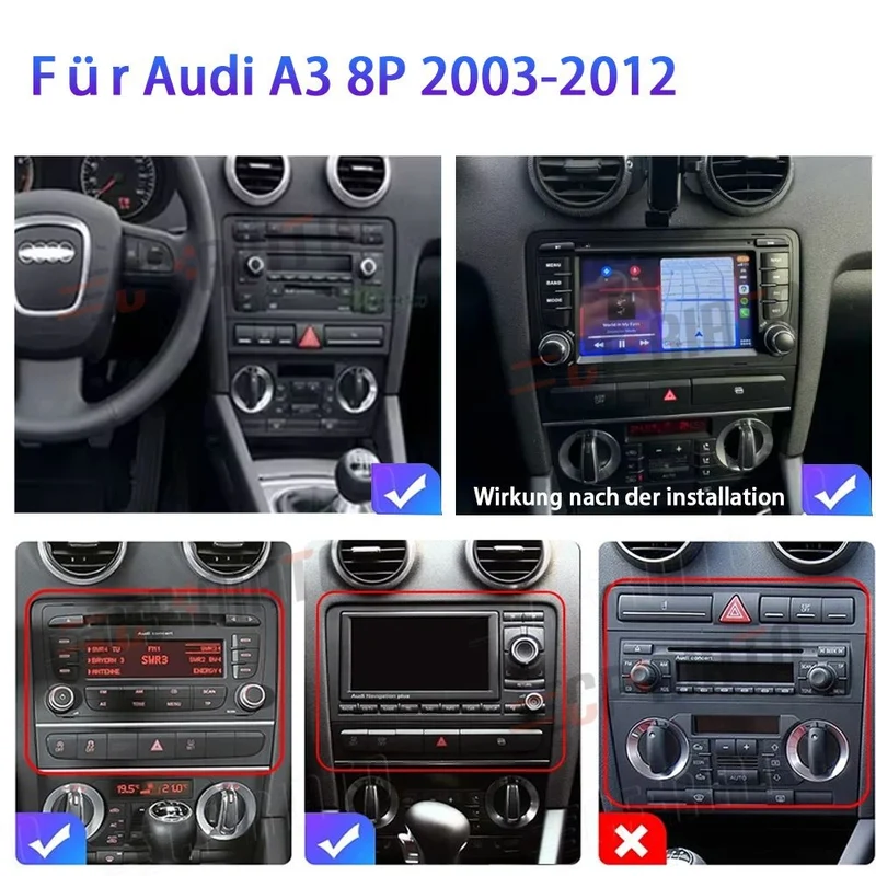 Autoradio Android 15 GPS Navi WIFI Bluetooth Carplay 7 Zoll 64GB
