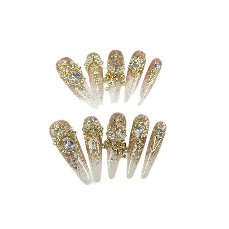 Glitzerndes dekoratives Press-On-Nagelkunst-Set