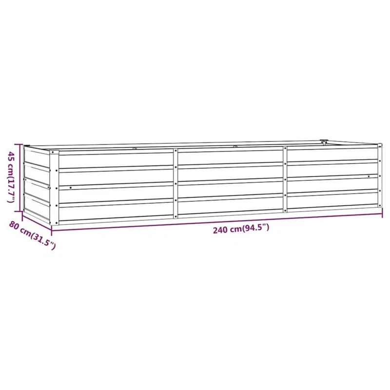 Hochbeet Cortenstahl Pflanzbeet Pflanzkasten 240x80x45cm